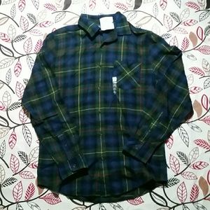 Arizona Jean Co.Chest Pocket Blue & Green Flannel